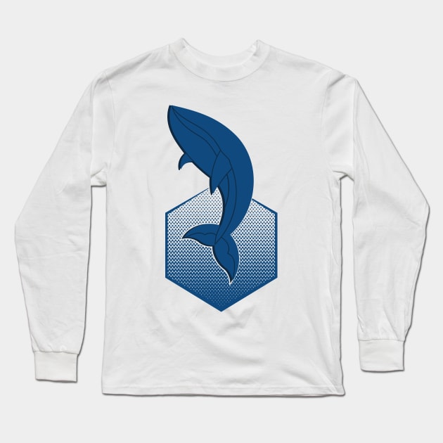 Whale in the Deep Blue Sea Long Sleeve T-Shirt by FunawayHit